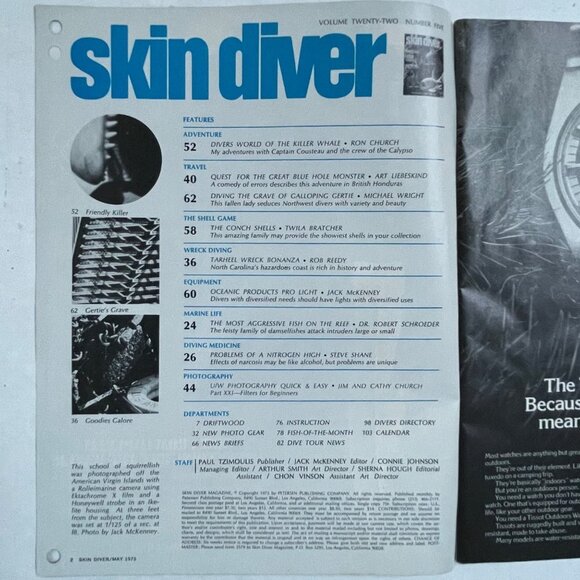 Skin DIver Magazine May 1973 Vintage Good Condition Ocean Fish Whale Memorabilia - Picture 5 of 5